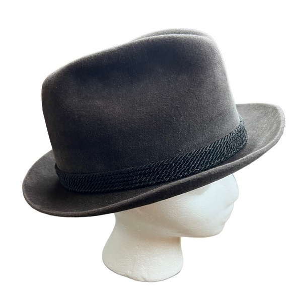 RESISTOL SELF CONFORMING 7 1/8 Brown felt Feather and Corded Brim Vintage Hunter - Picture 4 of 11